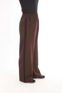 Olivia Pants - Chocolate with Black stripe - Pre-Order