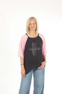 Last Ones: Kendra Top - Navy Body Candy Floss Sleeve - Pre-Order