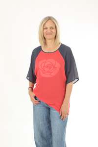 Last Ones: Kendra Top - Punch Body Denim Sleeve