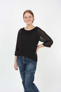 Lulu Tops 1: LuLu Top - Black Chiffon - Pre-Order
