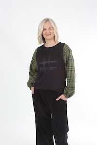 Alice Top: Alice Top - Black - Green Check - Pre Order