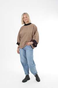 Sonia Tops: Sonia Top - Toffee black stripe