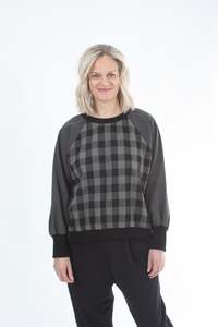 Harper Top - Slate Green and Black Check - Pre Order