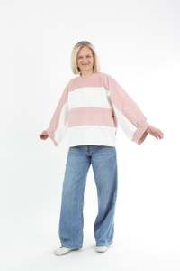 Sonia Top - Pink and White Corduroy - Pre Order
