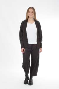 Cardi Merino Short Square Plain Chocolate- Pre Order 2 - 3 Weeks