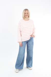 Trace Top: Tracee Top - Pink Stripe - Pre Order