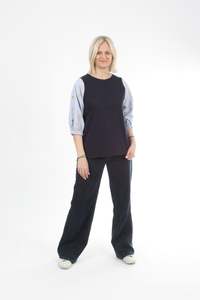 Bennie Top: Bennie Top - Navy with stripe star sleeves