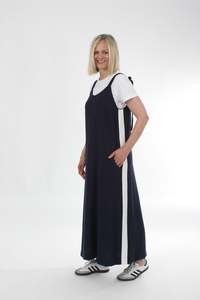 Olivia Dress - Navy white Stripe