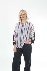 Torrie Top - Navy and Stripe