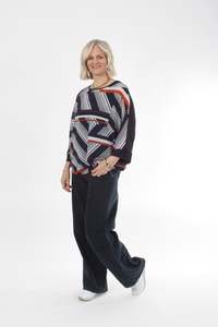 Torrie Tops: Torrie Top - Navy and Print