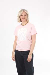 Tee Shirt - Pink - White Print - Pre Order