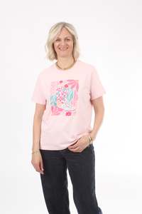 Tees: Tee Shirt - Pink - Boot Print