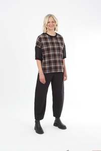 Florence Top - Chocolate Check and Black
