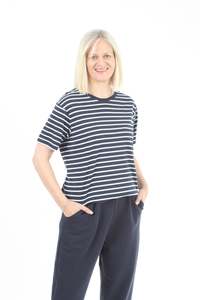 Tee Shirt - Navy and White stripe - Pre-Order
