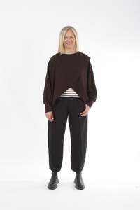 Cross Over Jumper - Chocolate