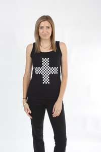 Sonia Jayne Singlet Combo: Singlet - Checker Board Cross Print