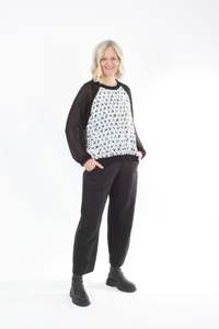 Harper Top: Harper Top - X print black sleeves