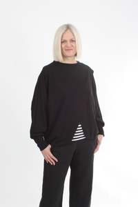 Latest: Cross Over Jumper square cut - Black Merino