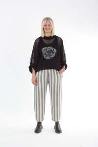 Latest: Jayne Pants - Black Natural Stripe