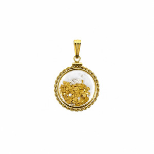 Extra Large 14ct Gold Bezel Pendant with Diamonds