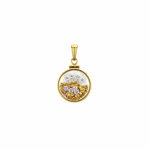 Large 14ct Gold Bezel Pendant with CZ