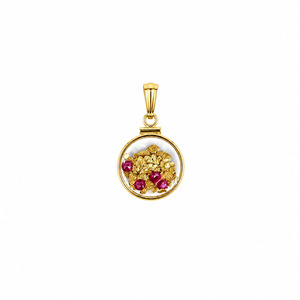 Ethical West Coast Gold: Large 14ct Gold Bezel Pendant with Rubys