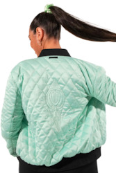 Frontpage: Reversible Mint Bomber Jacket