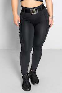 Leggings: Luxe Noir Belt Leggings
