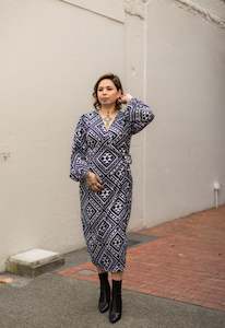 Clothing: Taniko Wrap Dress | Navy