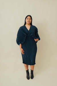 Haeata Pleated Dress | Navy [Final Sale]