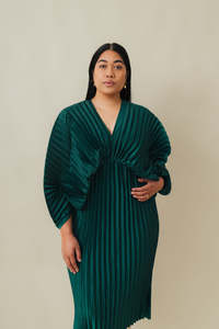 Sale: Haeata Pleated Dress | Pounamu [Final Sale]