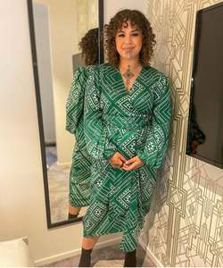 Pre-order | Tāniko Wrap Dress - Green