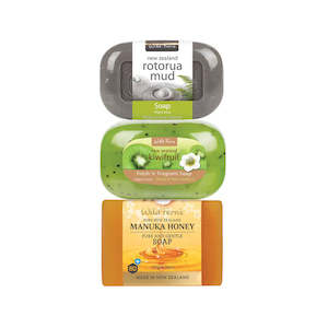 Soap Selections - 3 pack (Includes Rotorua Mud, Kiwifruit, Manuka Honey)