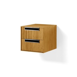 Wood: Lineabeta Bathroom Wall Unit, Natural Wood & Chrome, 2 Drawers