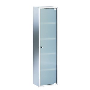 Stainless Steel: Lineabeta Stainless Steel Bathroom Cabinet, Glass Door, 90x25cm