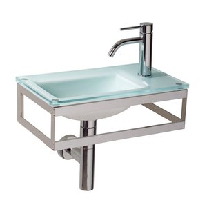 Lineabeta Compact Glass Basin 45cm, Green Ice