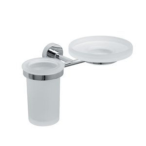 Lineabeta Lineabeta Satin Glass Tumbler and Soap Holder - Baketo Series
