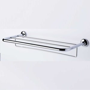 Towel Shelves: Geesa Towel Shelf with Rail - Hotel Series