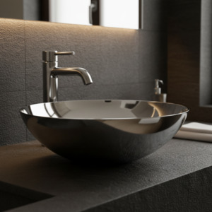 Lineabeta Stainless Steel Vessel Basin, Ø 380mm