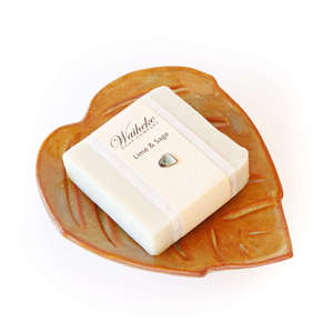 Ceramic Leaf Soap Dish & Soap Gift Box (Autumn) - Waiheke Soap Company