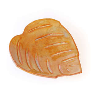 Products: Hand Crafted Ceramic Leaf Soap Dish (Autumn) - Waiheke Soap Company