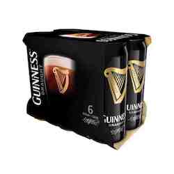 Beer Cider: Guinness Draught, 6 pack 440ml cans