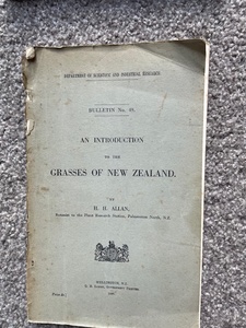 An Introduction to the Grasses of New Zealand, by HH Allan