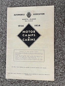 AA North Island, New Zealand, Motor Camps & Cabins, 1954