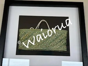 Products: Framed Kete Whakairo – Waiorua Maori Weaving