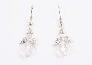 Earrings Rhodium Crystal Angel MSE1174