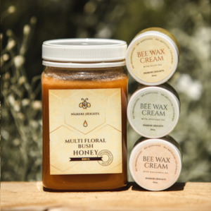 Multi Floral Bush Honey (500g) & set of three Beeswax Creams Wairere Heights