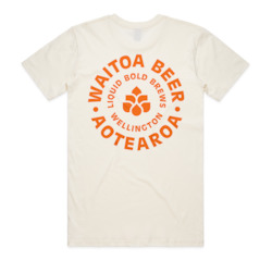 Merch: Waitoa Badge Tee â Mens, Natural