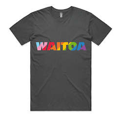 Merch: Waitoa Rainbow Tee – Unisex, Black