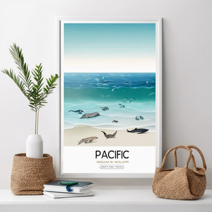 Products: Pacific Ocean Wildlife Poster Waka Pacific